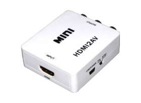 Caja convertidora hdmi a rca (av) con adaptador